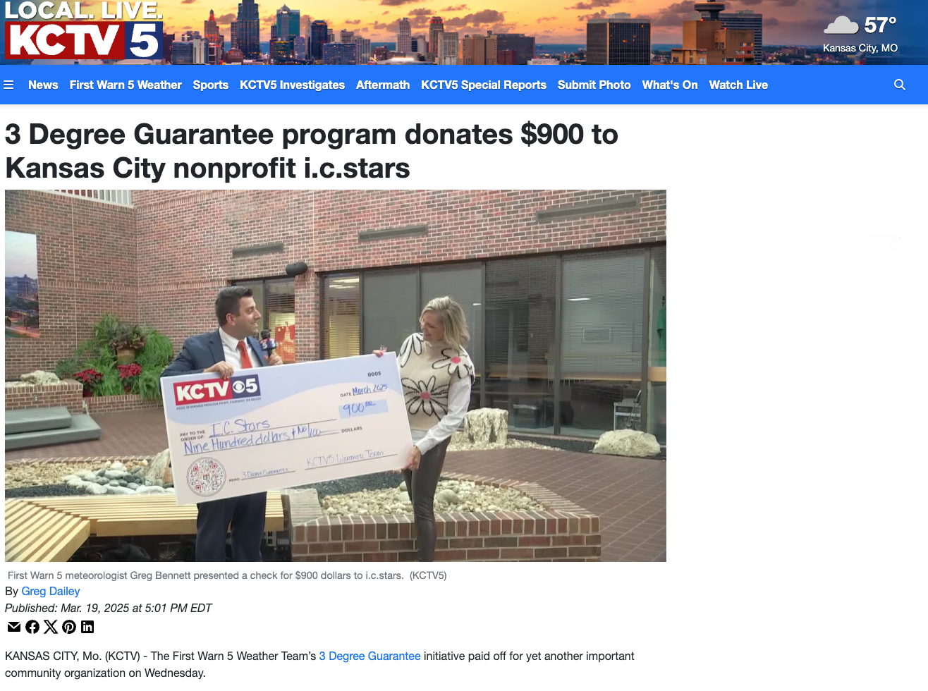 Receiving large check